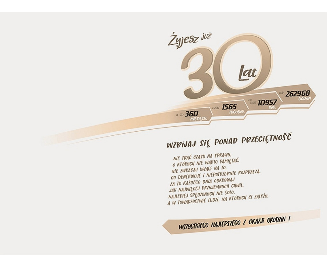Birthday Card 30th Birthday, Numbers, 13x20,5 cm
